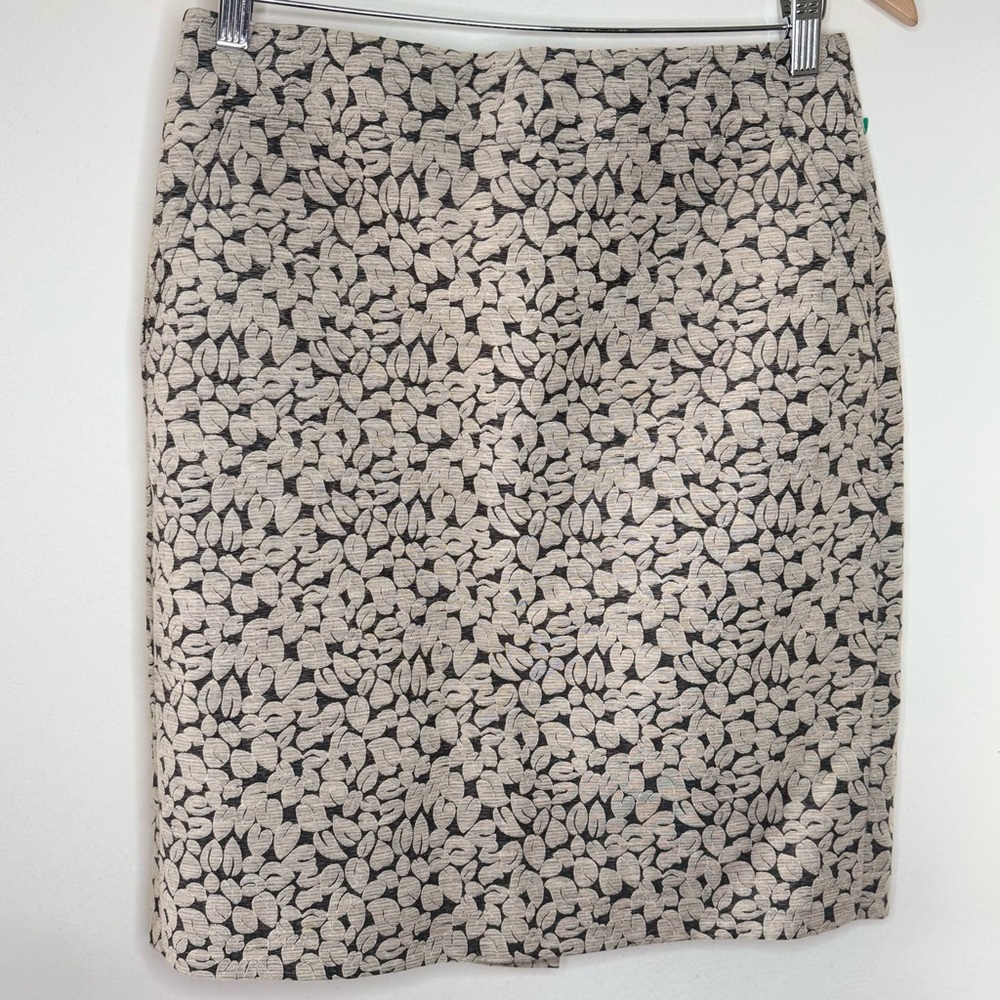 J.Crew Vineyard Jacquard leaf Cotton Blend pencil skirt Women’s 6 Preppy EUC